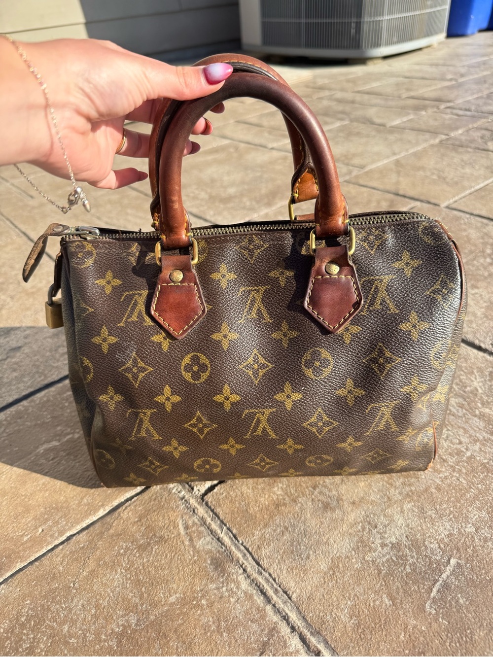 Louis Vuitton Monogram Canvas Satchel in Brown and Gold